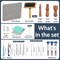 Needle Felting Kit Tools, 10"x 8" Felting Pad,Wooden Wool Carders, 34 Pcs Felting Needles, Felt Kit Supplies Include Storage Bag for Beginners DIY Wool Craft